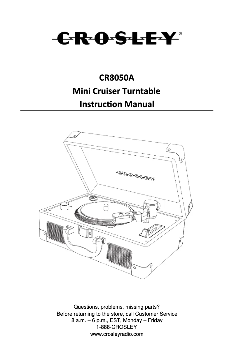 Page 1 of the manual User Manual Crosley Mini Cruiser CR8050A