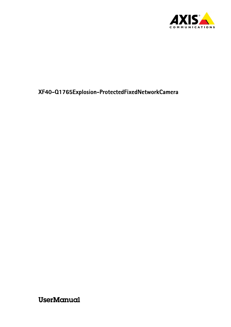Página 1 del manual Manual de usuario Axis XF40-Q1765 UL -50C