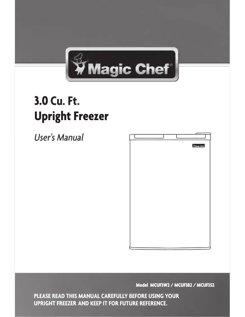 Page 1 de la notice Manuel utilisateur Magic Chef MCUF3W2