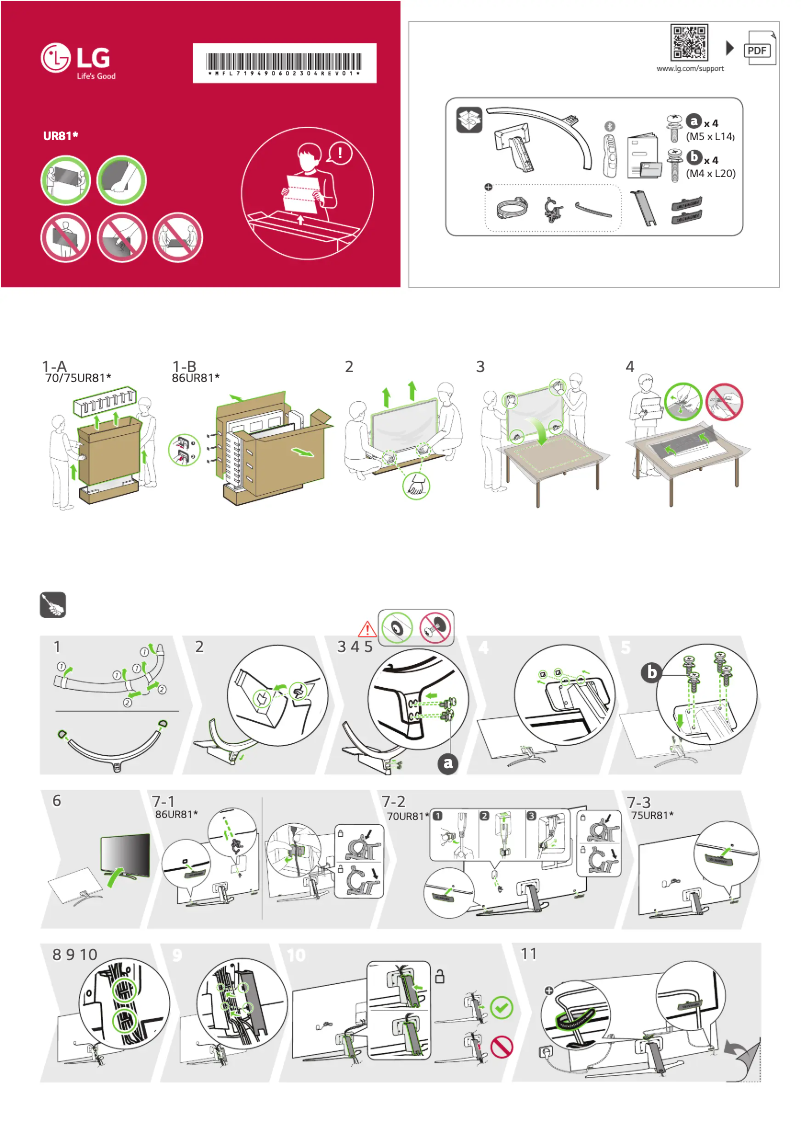 Page 1 de la notice Manuel utilisateur LG 75UR81003LJ
