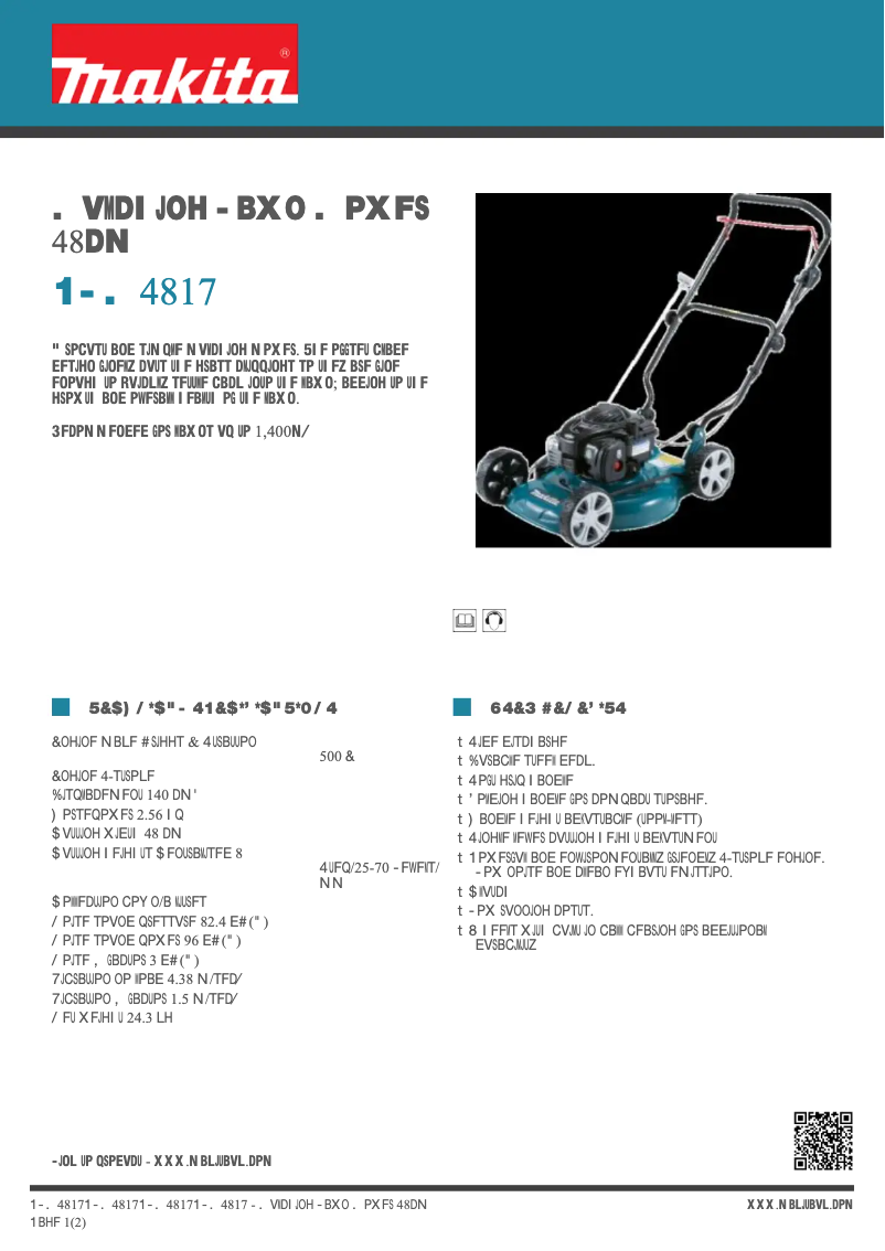 Page 1 de la notice Fiche technique Makita PLM4817