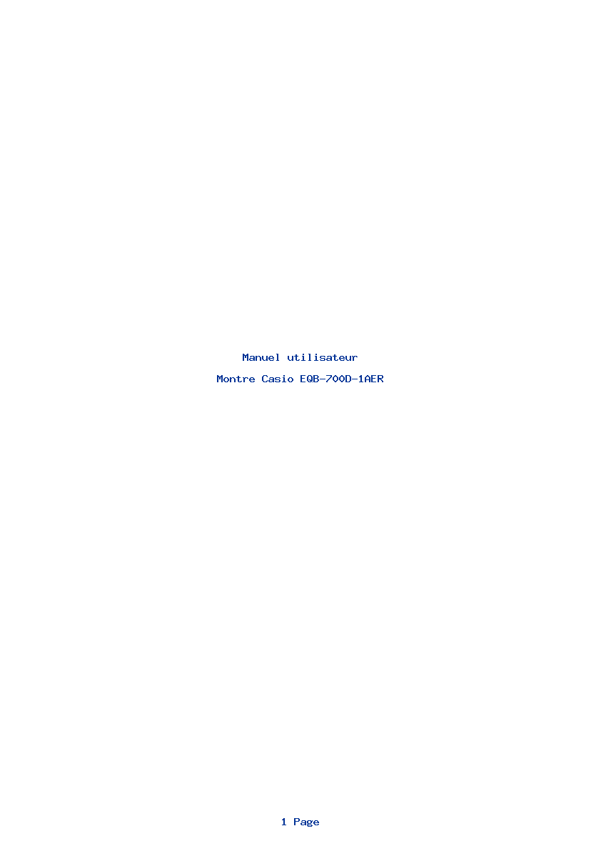Page 1 de la notice Manuel utilisateur Casio EQB-700D-1AER