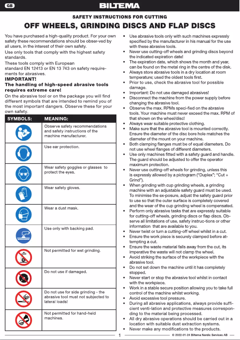 Page 1 of the manual User Manual Biltema 19-384