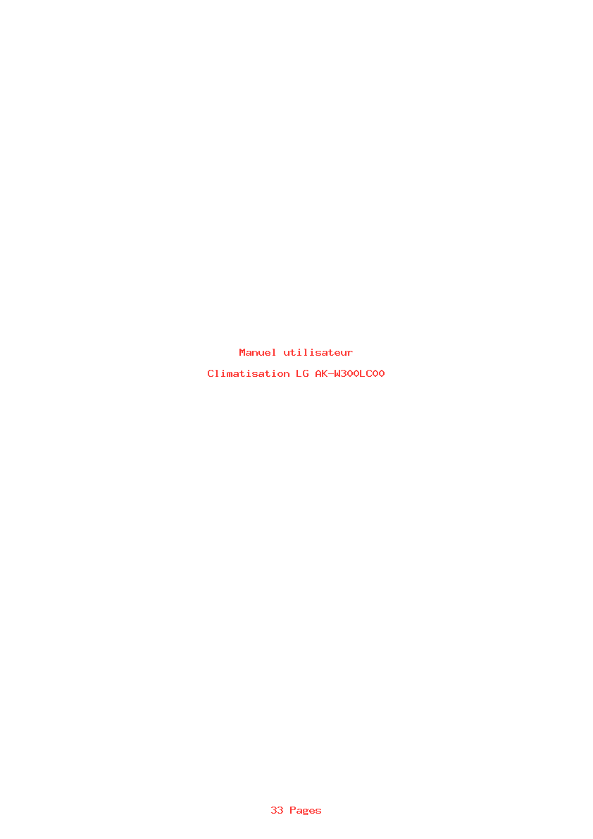 Page 1 de la notice Manuel utilisateur LG AK-W300LC00