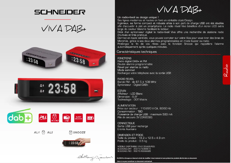 Página 1 del manual Ficha técnica Schneider SC320CLGRY