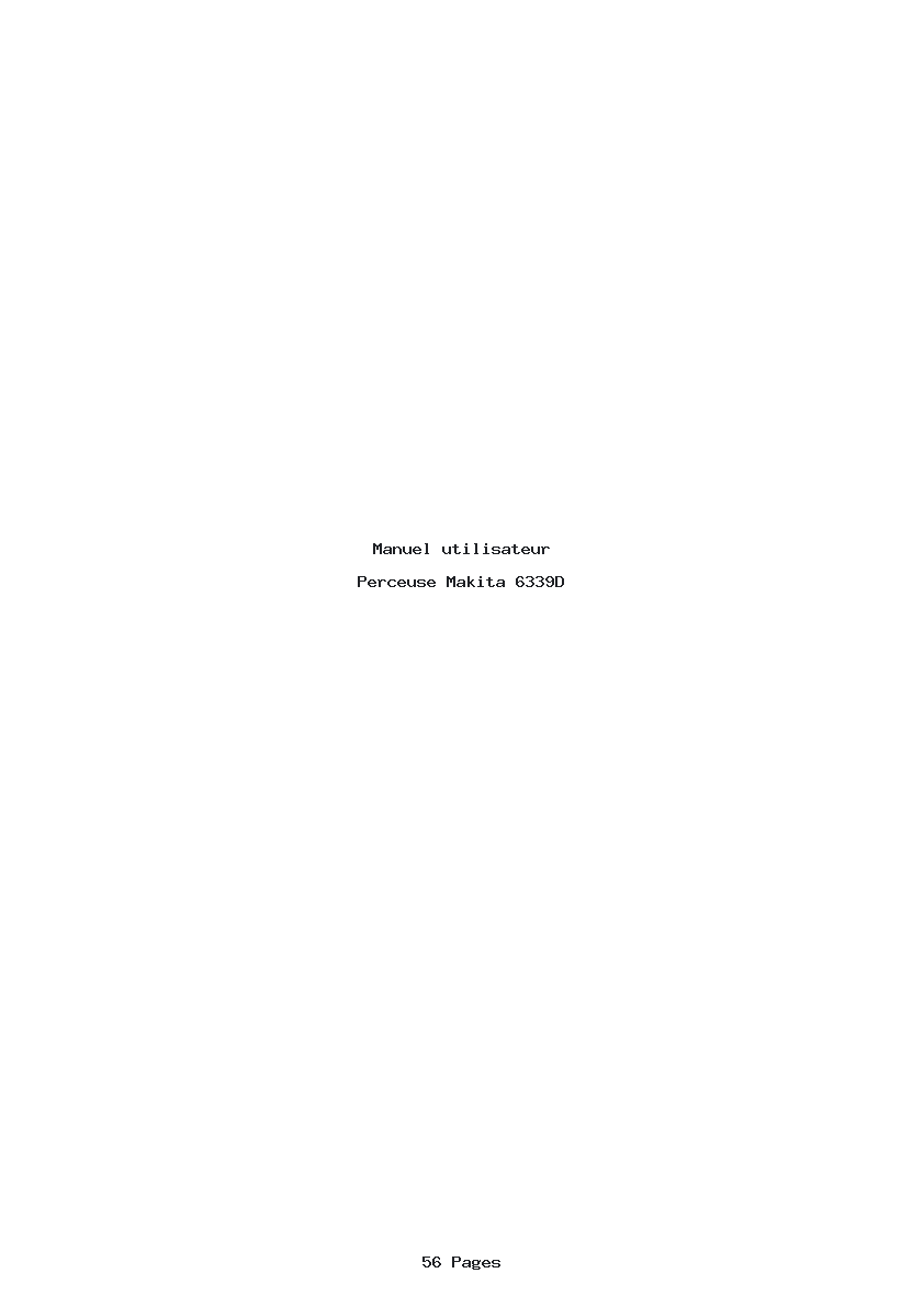 Page 1 de la notice Manuel utilisateur Makita 6339D
