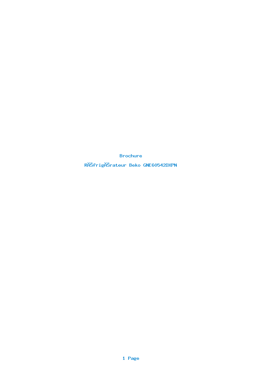Page 1 de la notice Brochure Beko GNE60542DXPN