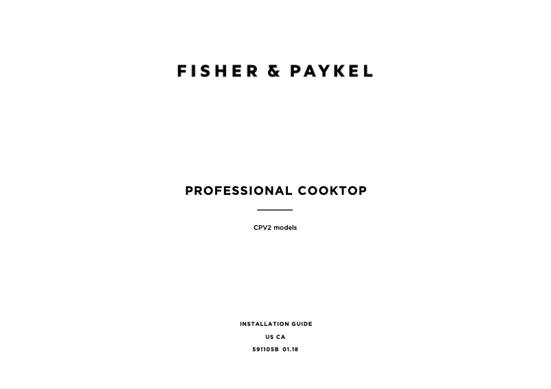 Página 1 del manual Guía de instalación Fisher & Paykel CPV2-488-L_N
