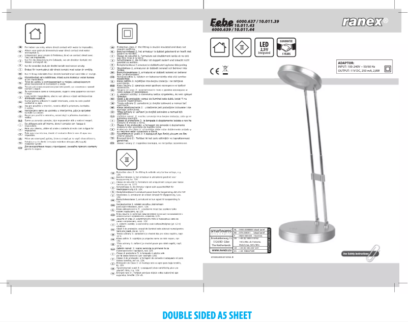 Page 1 de la notice Manuel utilisateur Ranex Febe