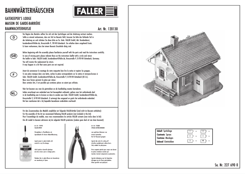 Page 1 de la notice Manuel utilisateur Faller 120130