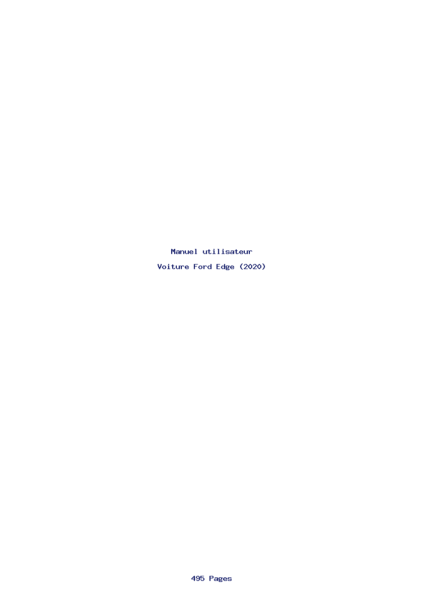 Page 1 de la notice Manuel utilisateur Ford Edge (2020)