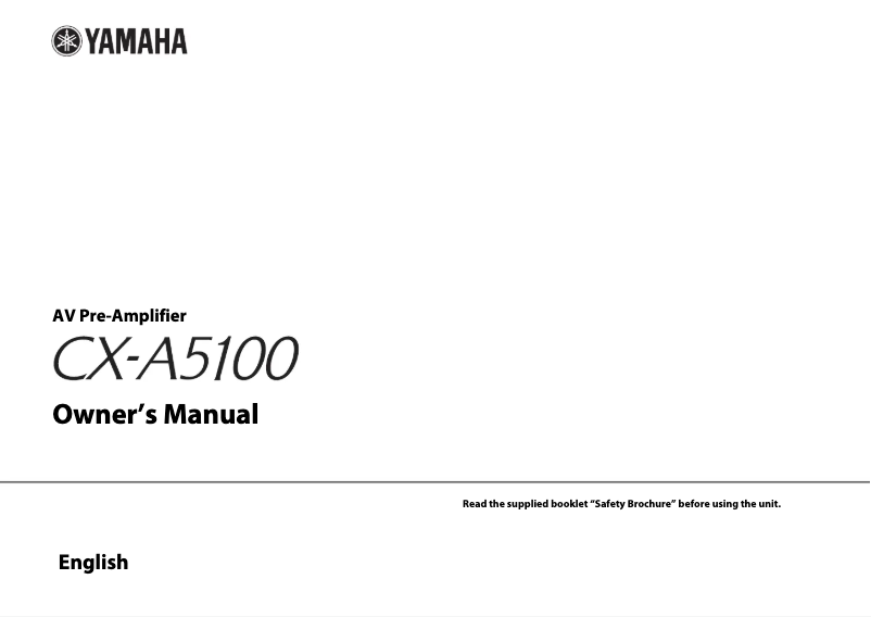 Page 1 de la notice Manuel utilisateur Yamaha CX-A5100