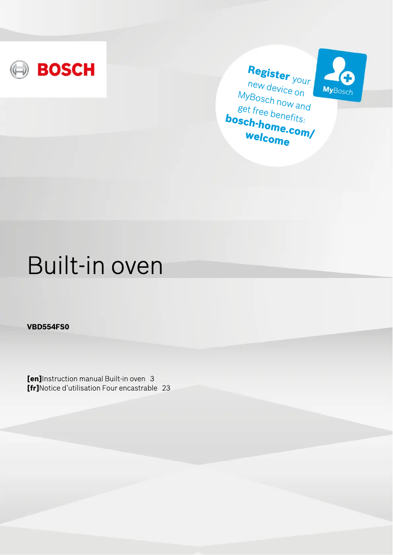 Page 1 de la notice Manuel utilisateur Bosch VBD554FS0