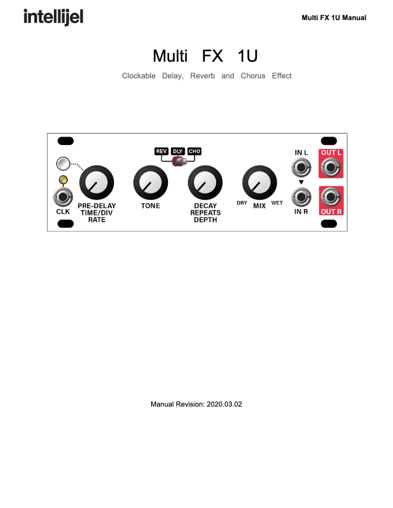 Page 1 de la notice Manuel utilisateur Intellijel Multi FX 1U