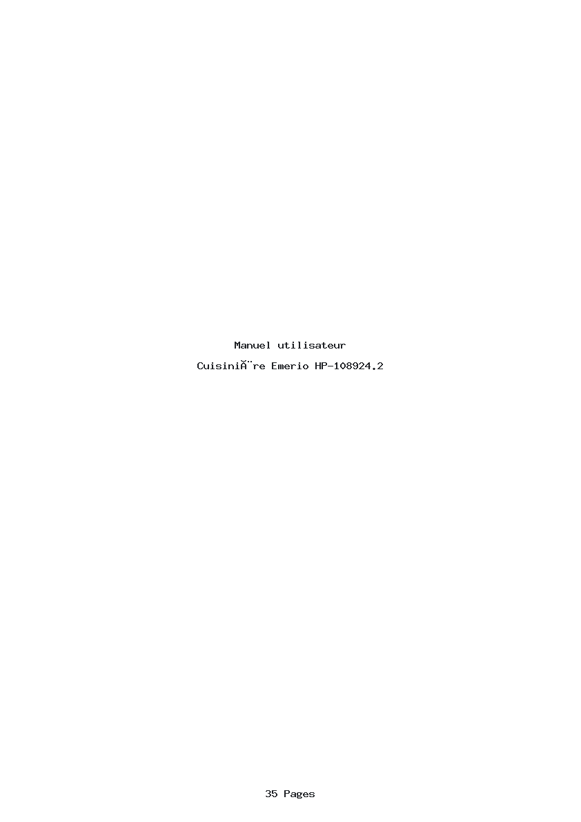 Page 1 de la notice Manuel utilisateur Emerio HP-108924.2