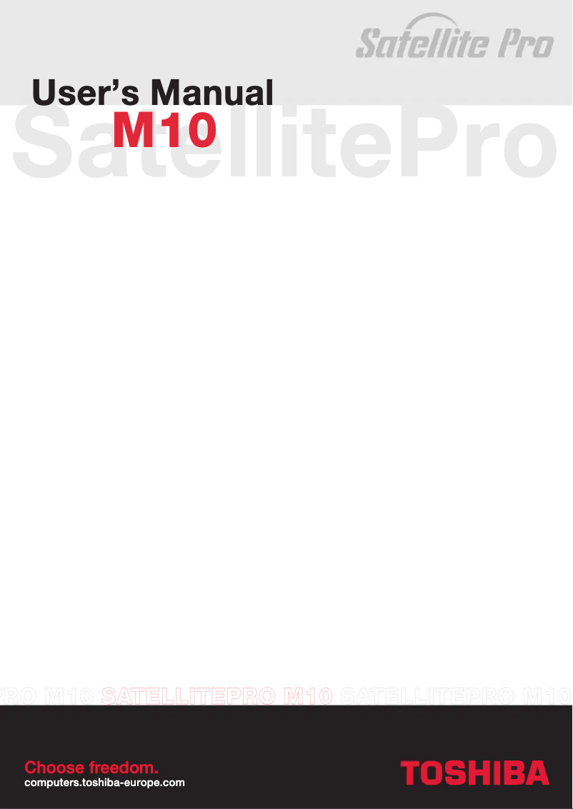 Page 1 de la notice Manuel utilisateur Toshiba Satellite M10