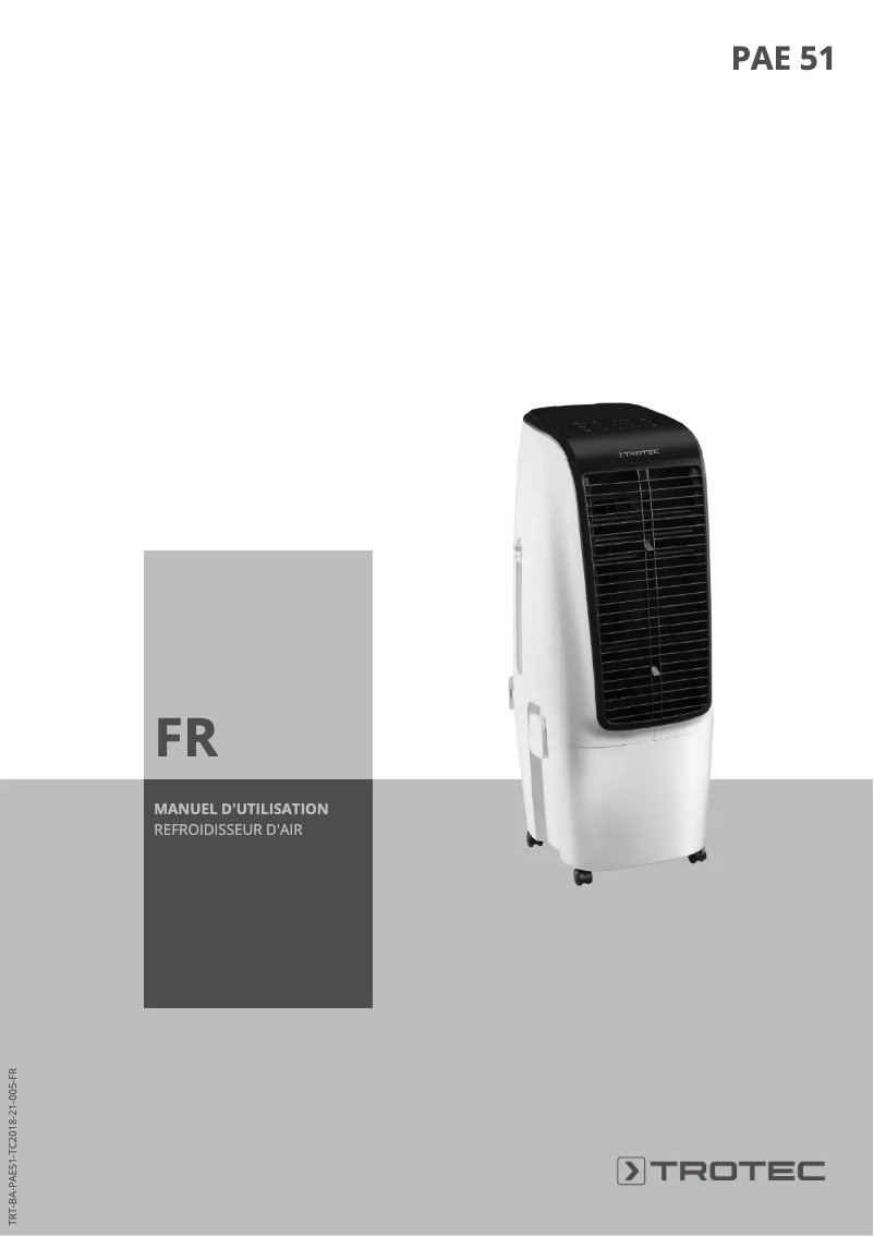 Page 1 de la notice Manuel utilisateur Trotec PAE 51 in