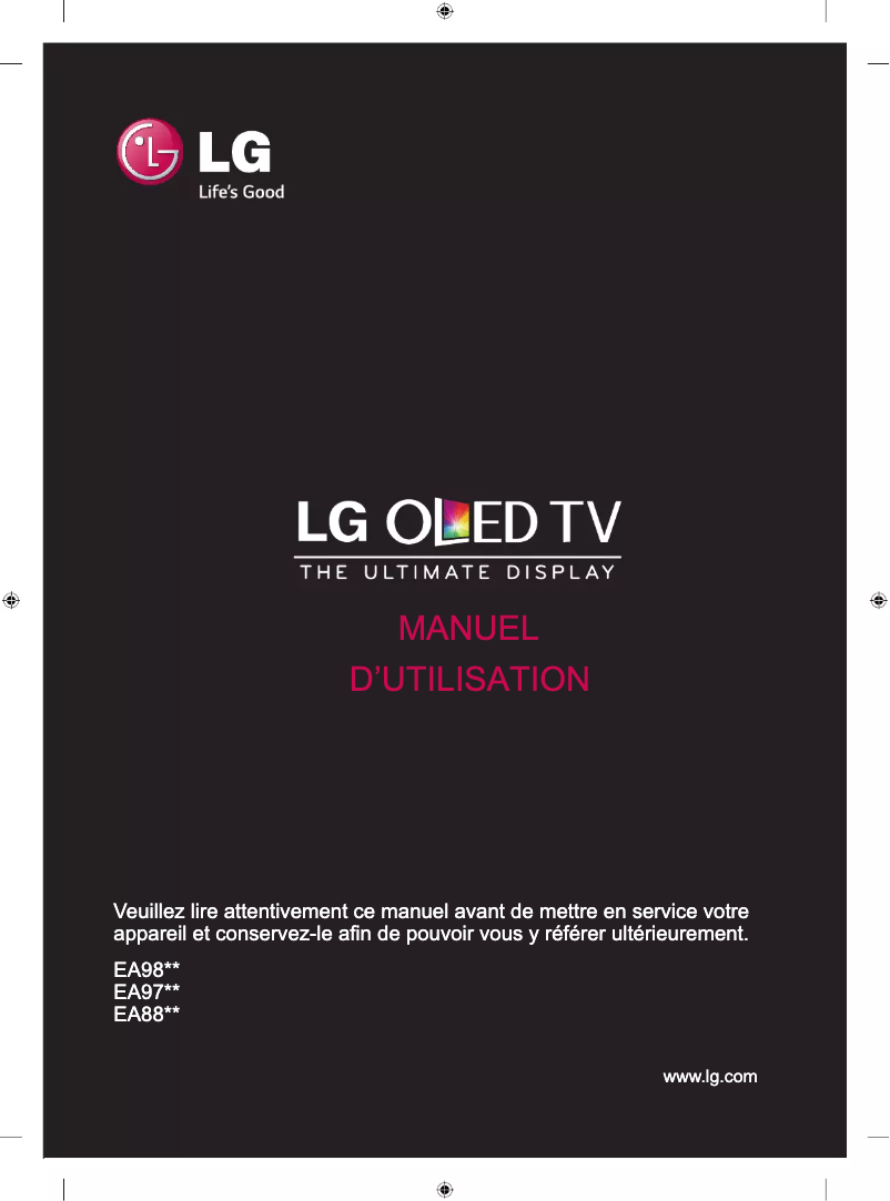 Page 1 de la notice Manuel utilisateur LG 55EA8800