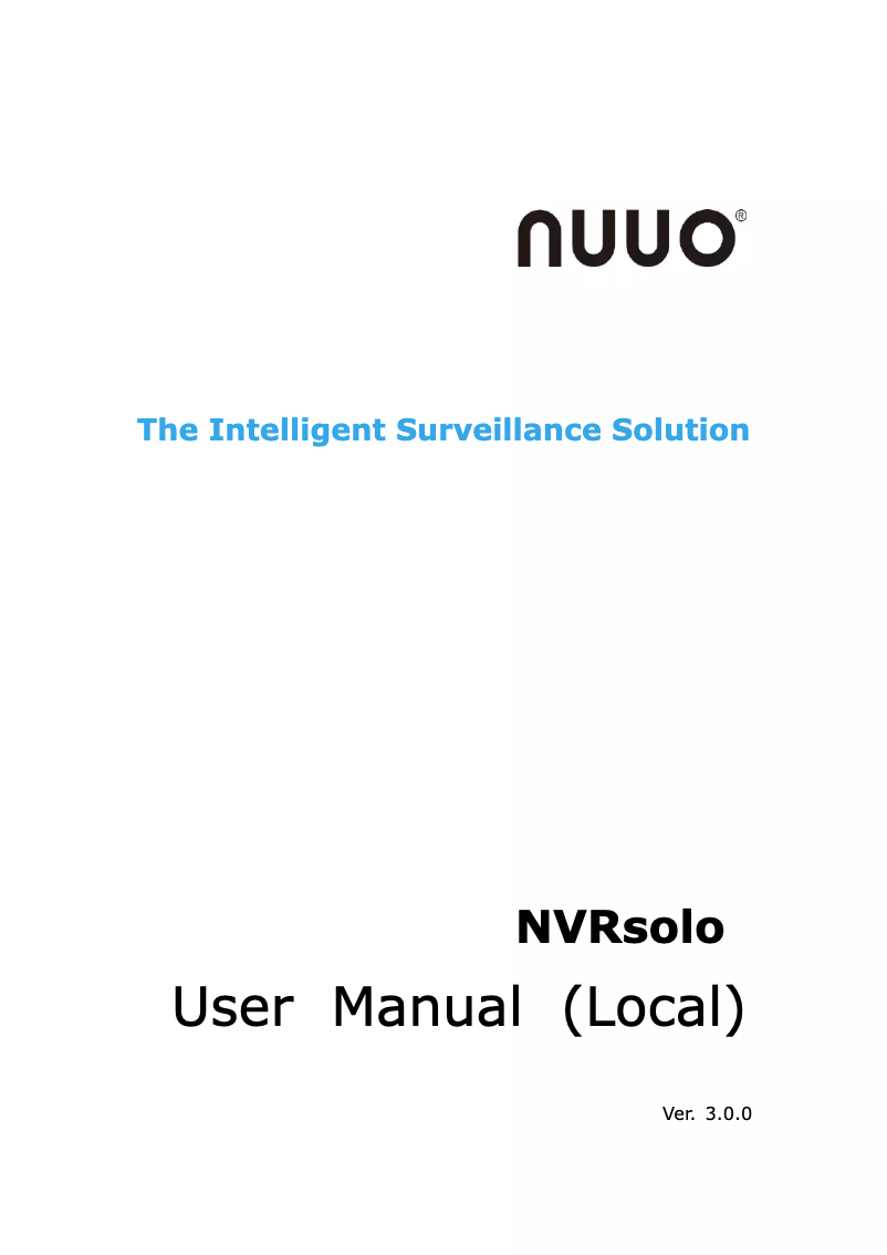 Page 1 of the manual User Manual NUUO NVRsolo NS-8065