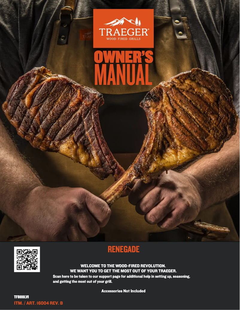 Page 1 of the manual User Manual Traeger Renegade Pro