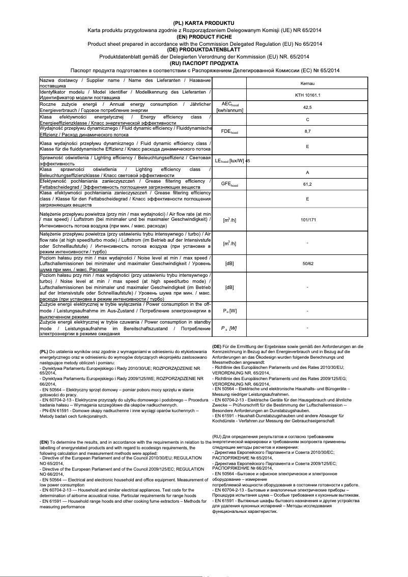Page 1 de la notice Manuel utilisateur Kernau KTH 10.161.1 B
