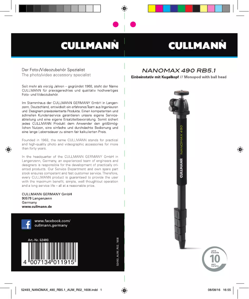 Página 1 del manual Manual de usuario Cullmann Nanomax 490