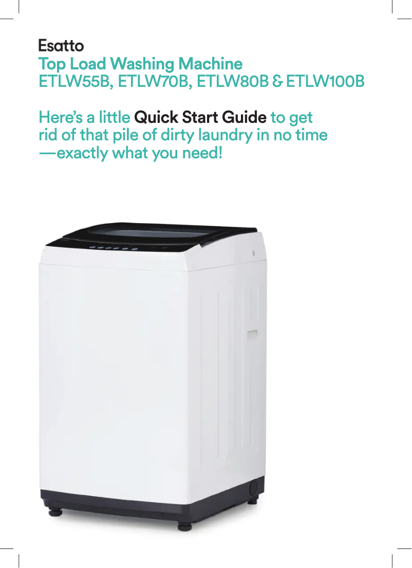 Página 1 del manual Guía de inicio rápido Esatto ETLW100B