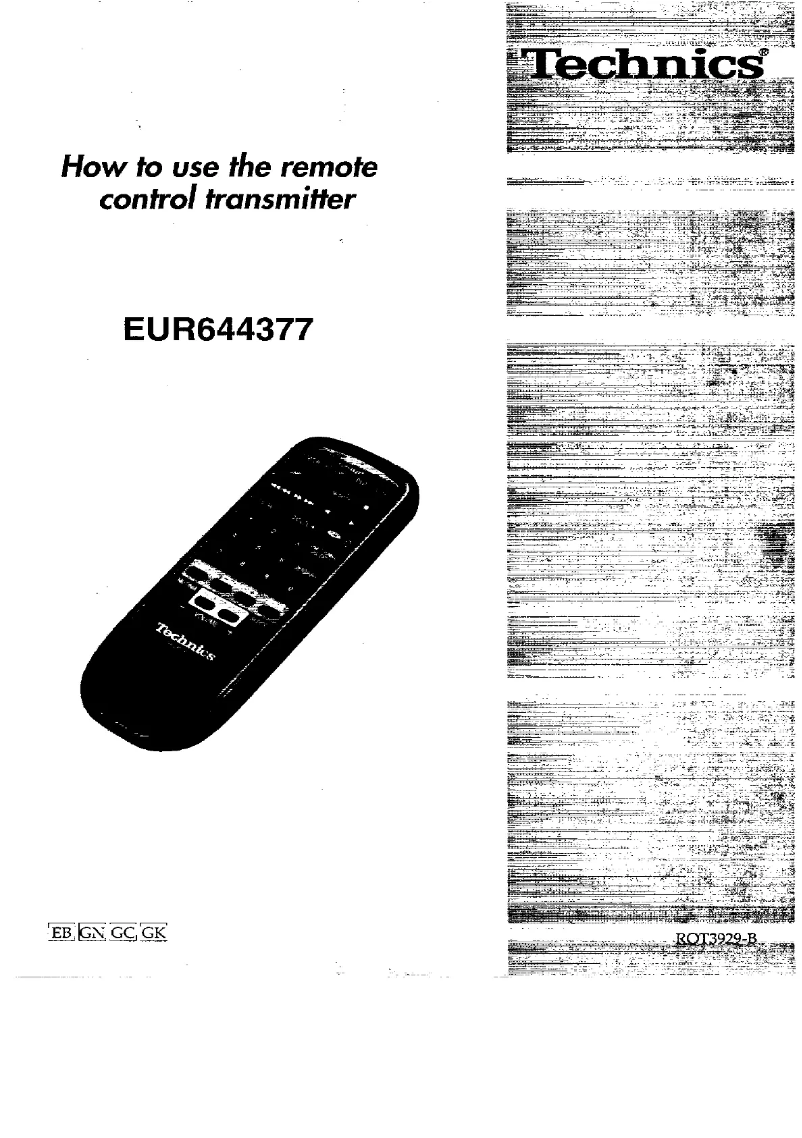 Page 1 de la notice Manuel utilisateur Technics EUR644377