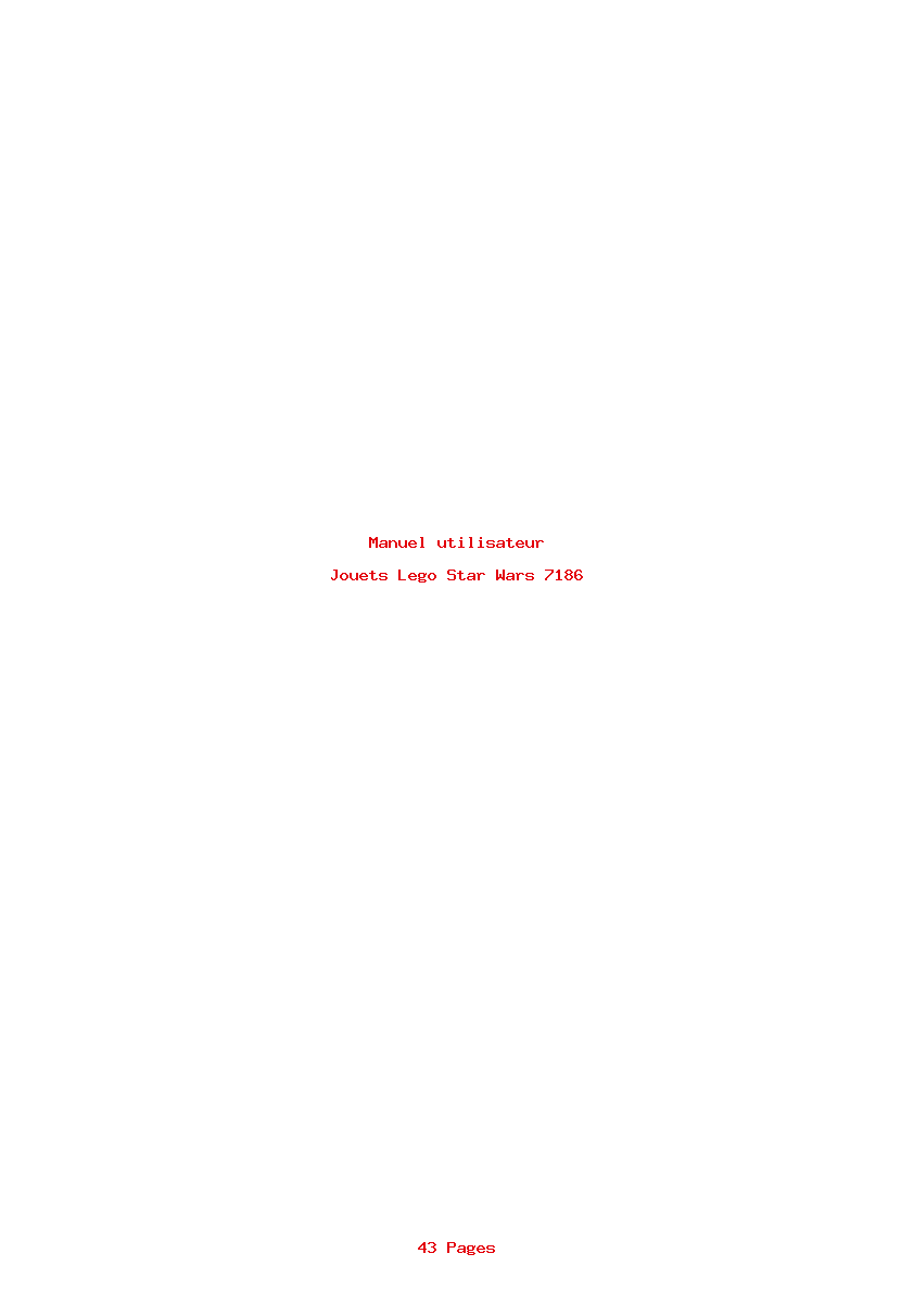 Page 1 de la notice Manuel utilisateur Lego Star Wars 7186