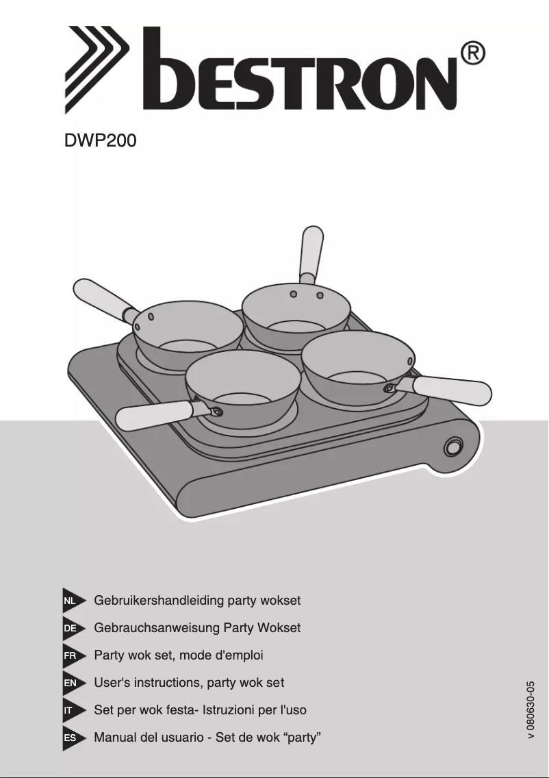 Page 1 de la notice Manuel utilisateur Bestron DWP200