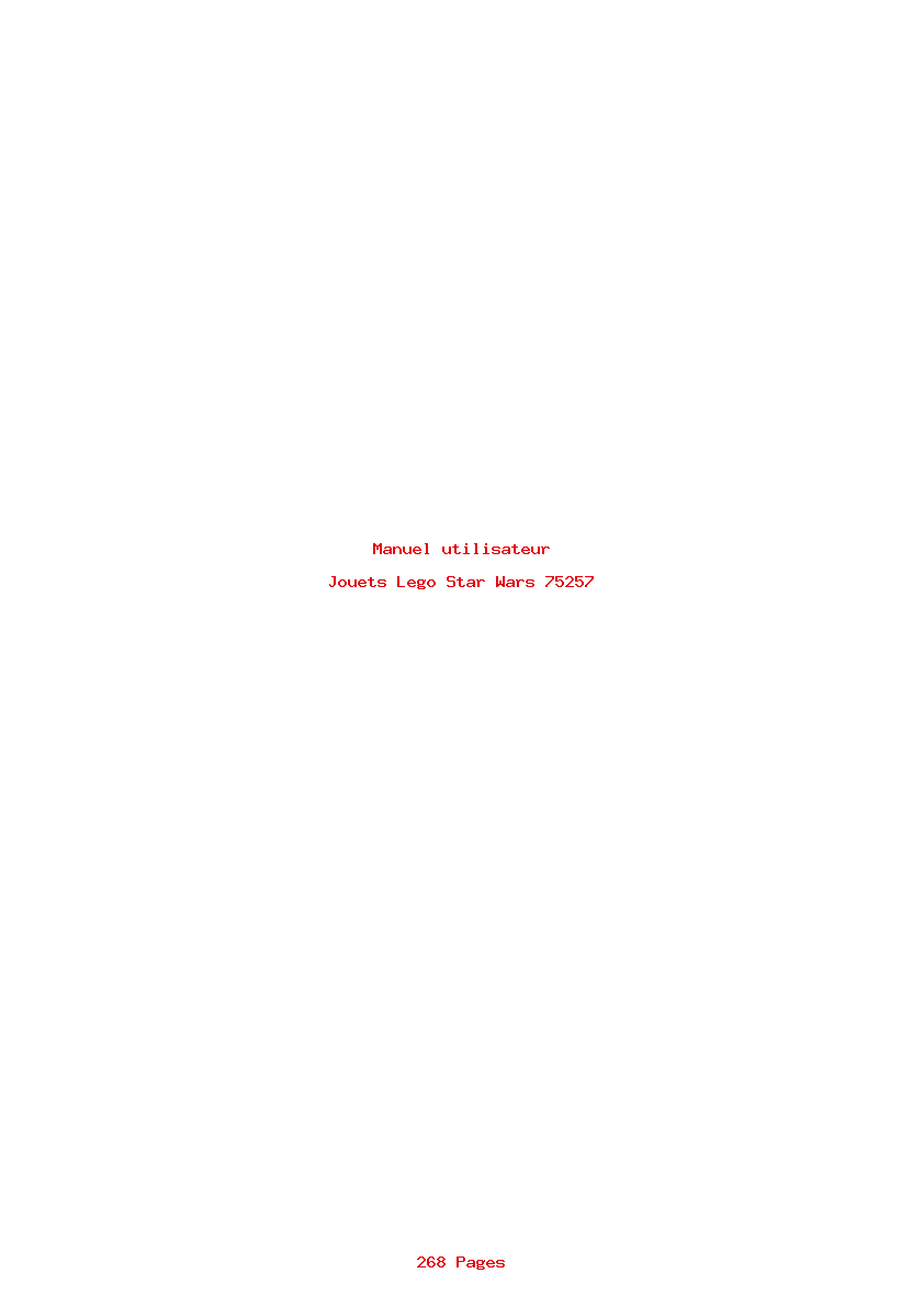 Page 1 de la notice Manuel utilisateur Lego Star Wars 75257