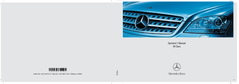 Page 1 of the manual User Manual Mercedes-Benz ML 350 (2008)