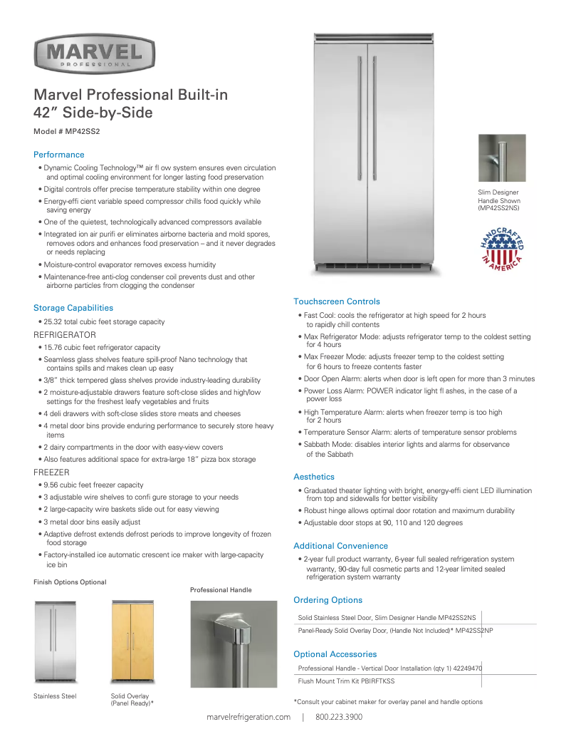 Page 1 de la notice Manuel utilisateur Marvel MP42SS2N