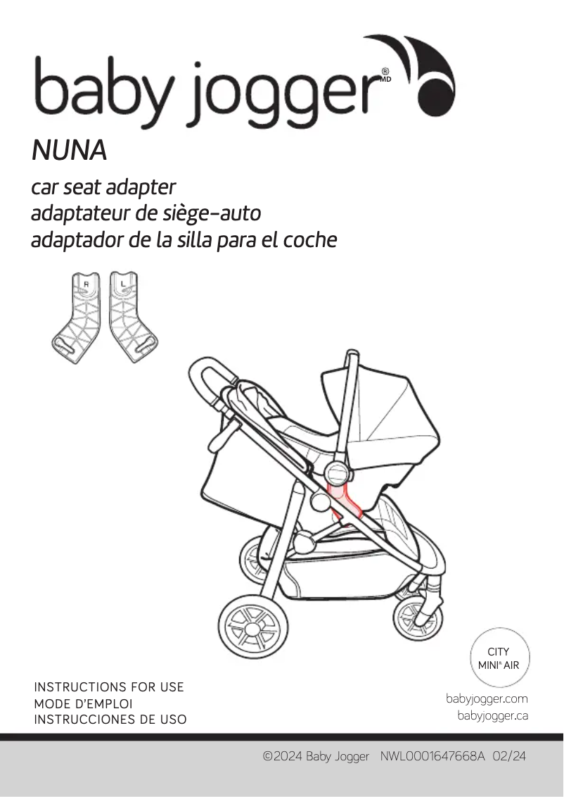 Página 1 del manual Manual de usuario Baby Jogger Nuna car seat adapter