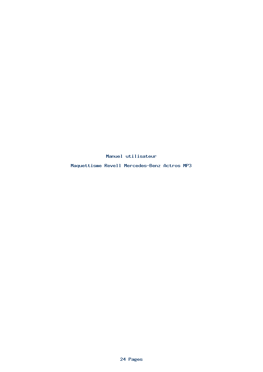 Page 1 de la notice Manuel utilisateur Revell Mercedes-Benz Actros MP3