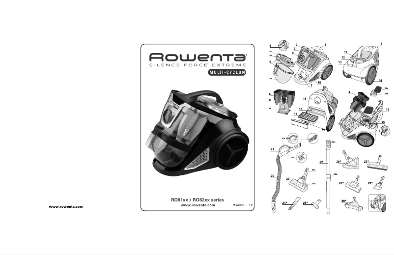 Page 1 de la notice Manuel utilisateur Rowenta RO8123 Silence Force Extreme Cyclonic