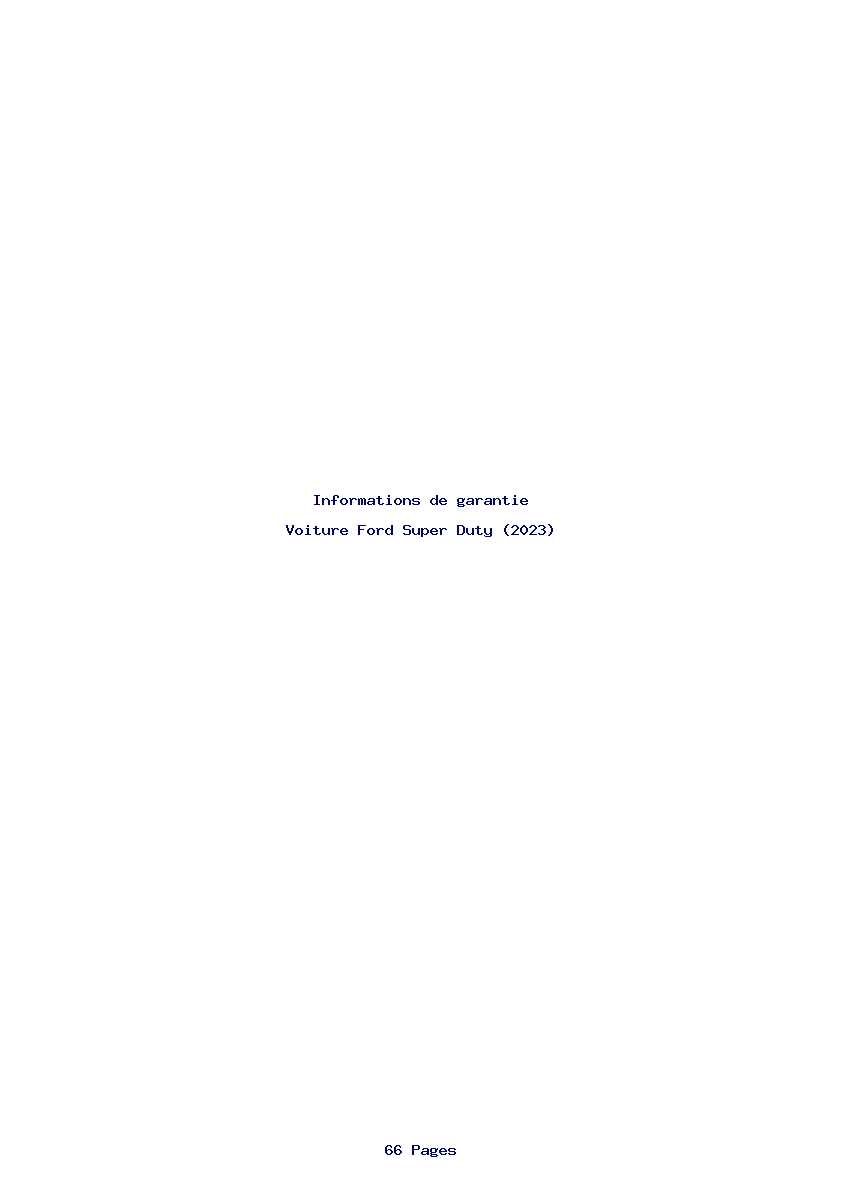 Page 1 de la notice Informations de garantie Ford Super Duty (2023)