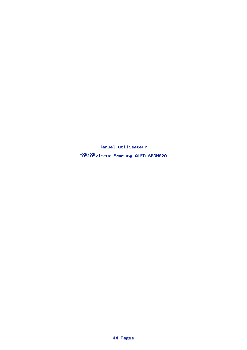 Page 1 de la notice Manuel utilisateur Samsung QLED 65QN92A