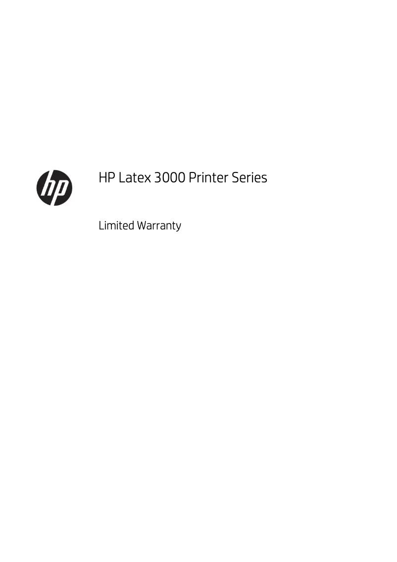 Page n°1 - Informations de garantie HP Latex 3800