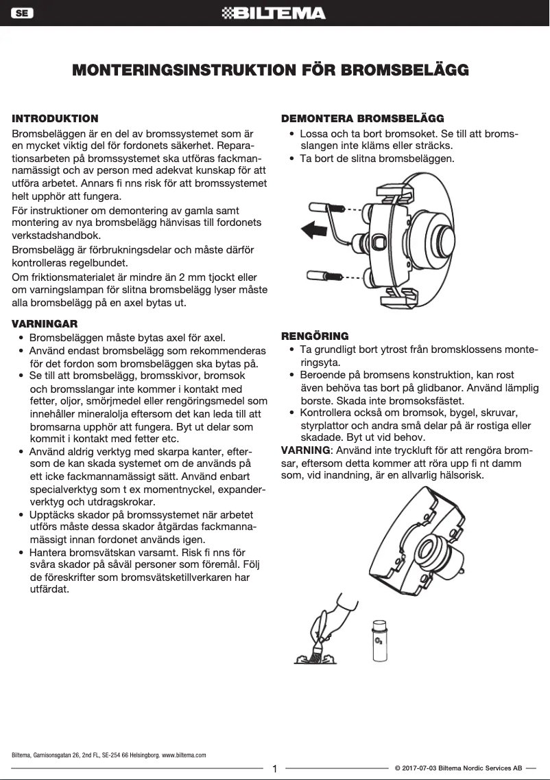 Page 1 of the manual User Manual Biltema 65-269