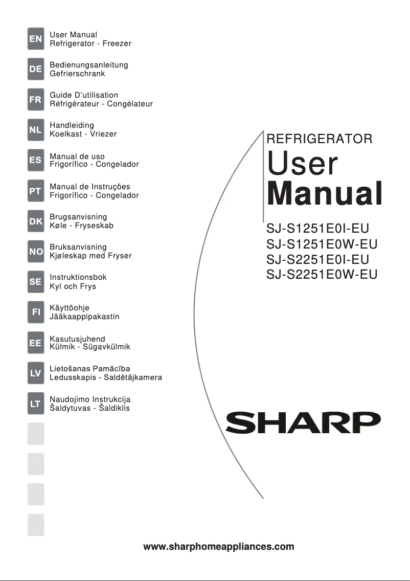 Page 1 de la notice Manuel utilisateur Sharp SJ-S1251E0W-EU