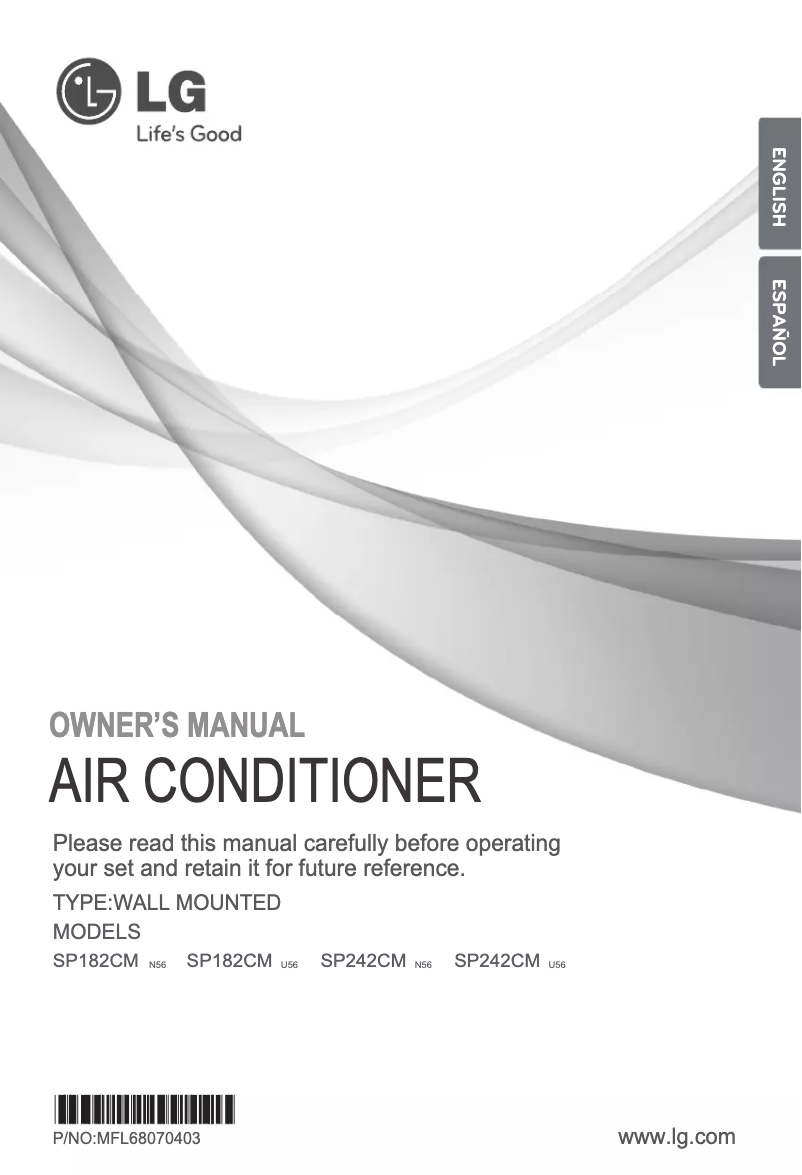 Page 1 de la notice Manuel utilisateur LG SP182CM