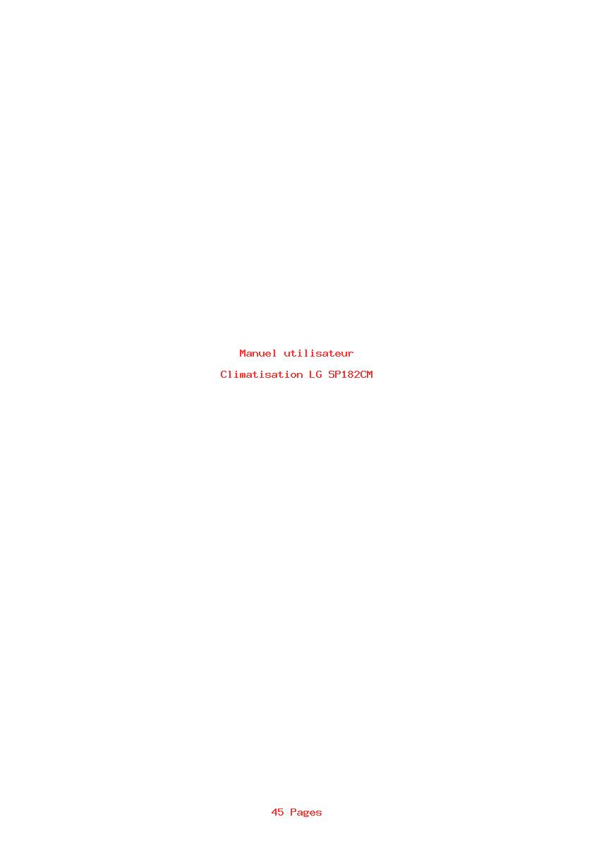 Page 1 de la notice Manuel utilisateur LG SP182CM