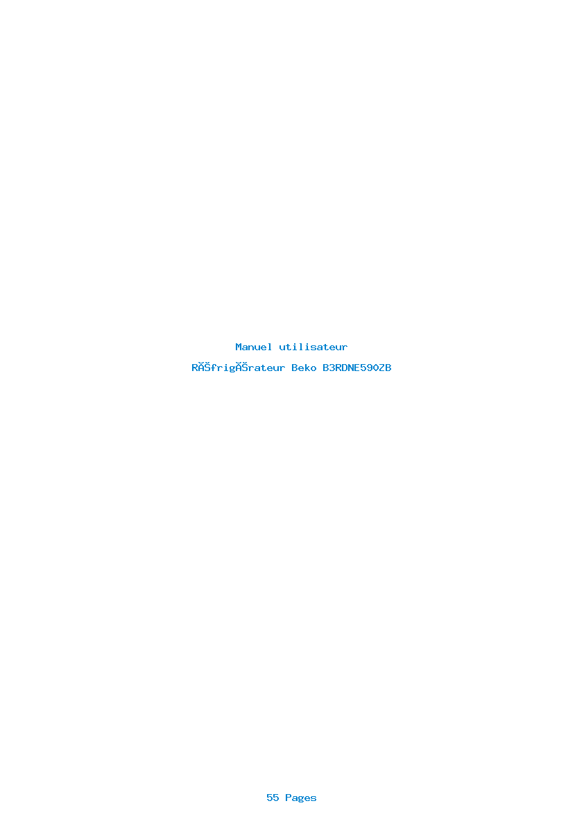 Page 1 de la notice Manuel utilisateur Beko B3RDNE590ZB
