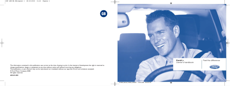 Page 1 de la notice Manuel utilisateur Ford Ka (2011)