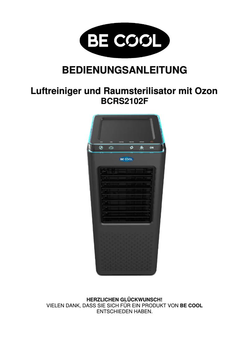 Página 1 del manual Manual de usuario Be Cool BCRS2102F