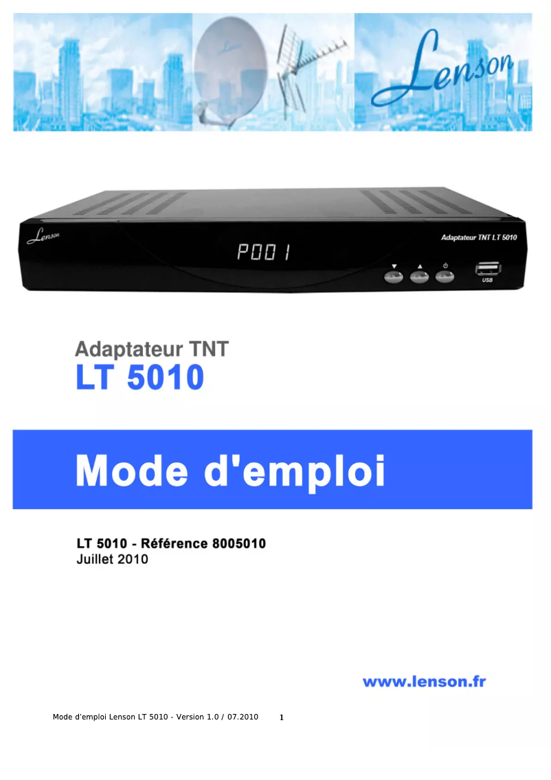 Page 1 de la notice Manuel utilisateur Lenson LT 5010