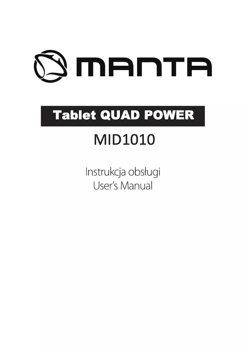 Page 1 de la notice Manuel utilisateur Manta Quad Power MID1010