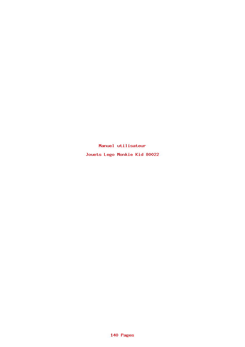 Page 1 de la notice Manuel utilisateur Lego Monkie Kid 80022