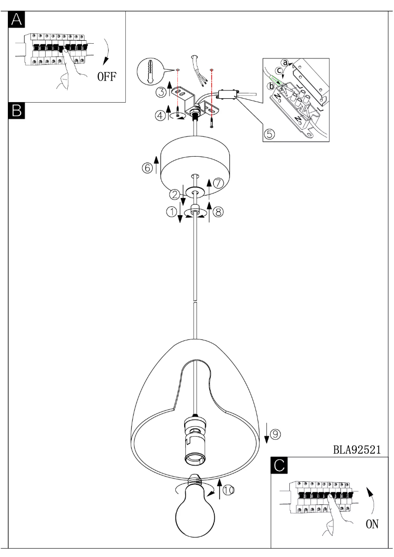 Page 1 de la notice Manuel utilisateur Eglo Pratella